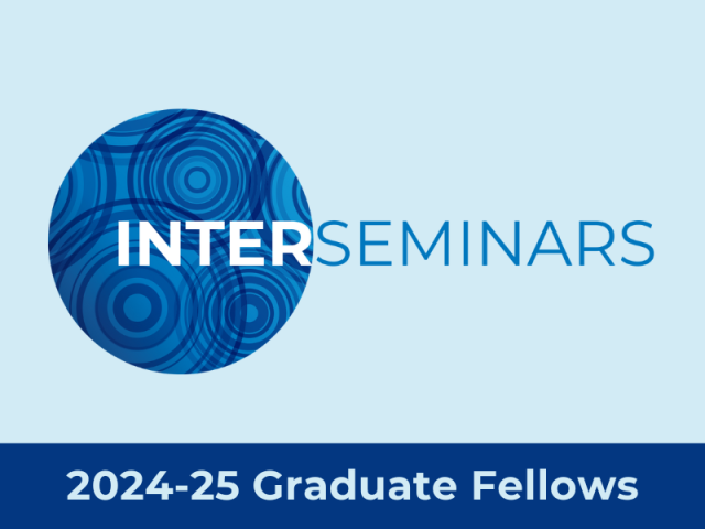 Interseminars graphic over pale blue background
